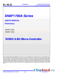Datasheet SN8P1702S производства SONiX